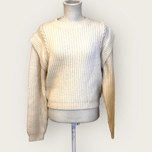 Chembery by Buckle Brand braided cableknit NWOT cream‎ size large sweater
